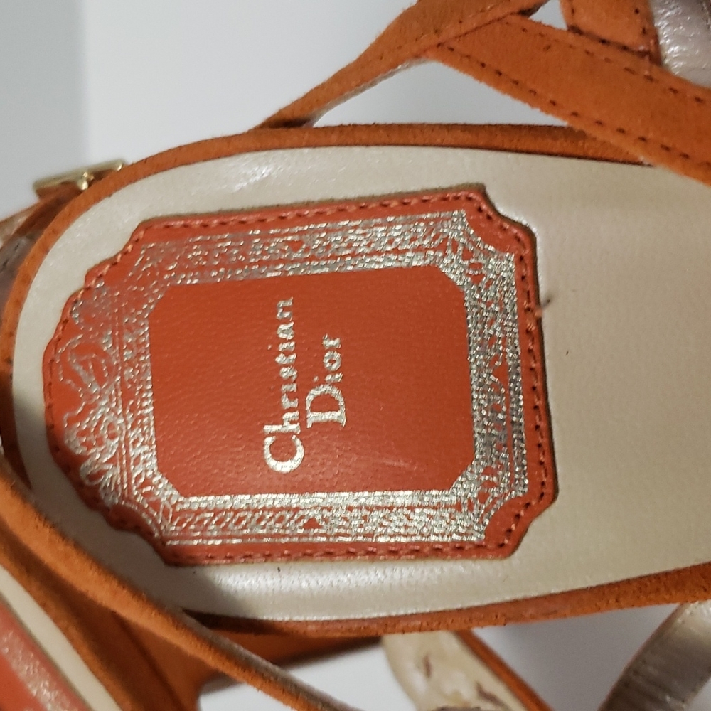 DIOR Orange Suede Heels - Picture 6 of 15